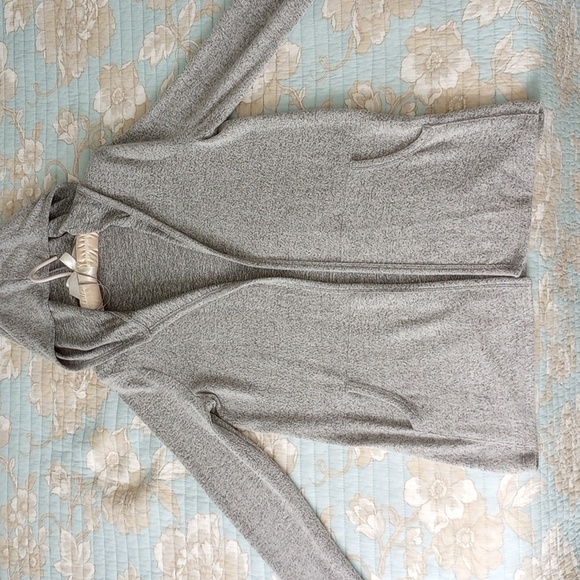 Pink Rose Medium Light Grey Hooded Open Cardigan - Picture 5 of 13